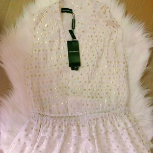 ARMANI pleated dress with gold embroidery